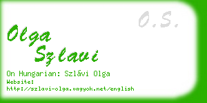 olga szlavi business card