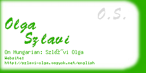 olga szlavi business card